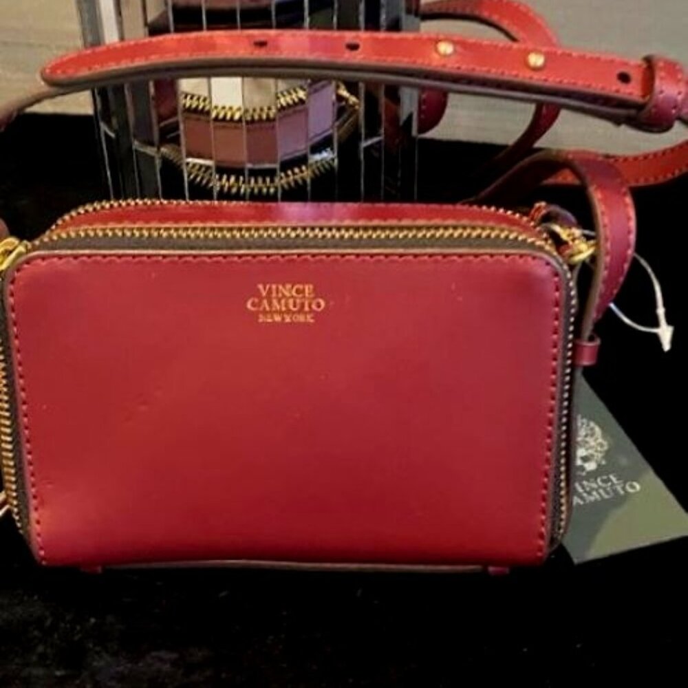 VINCE CAMUTO Cabernet Leather Cross-Body Bag NWT $138.00